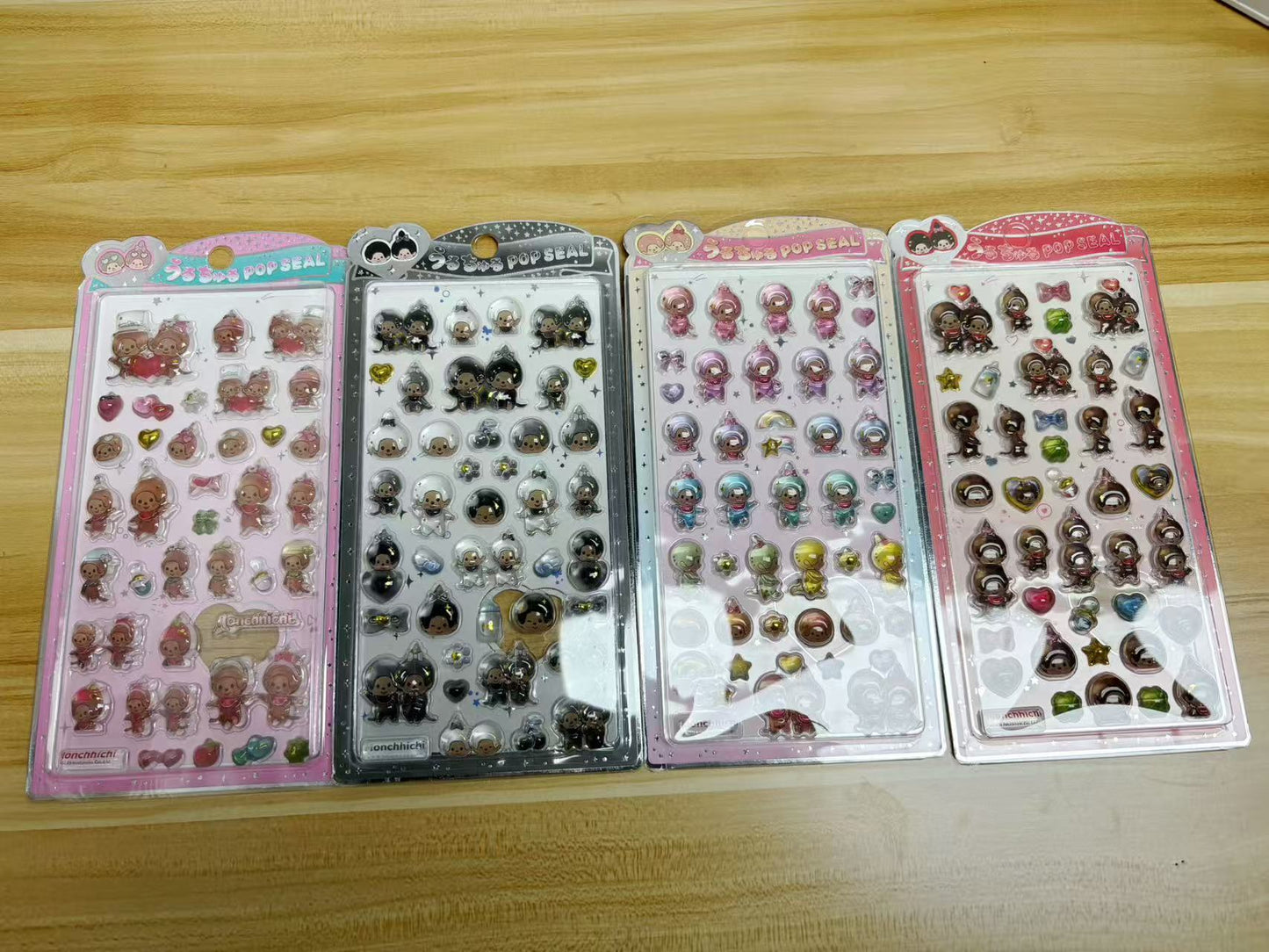 AA💖monchichi硬いシール 4種類 硬殻包装