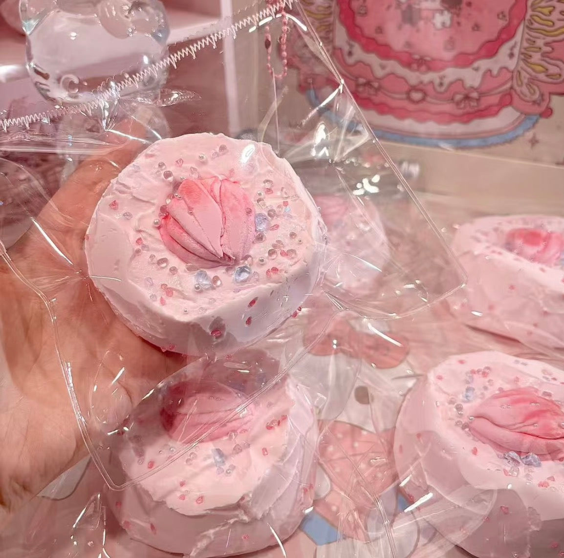 💖SugarCookie チューリップケーキ 約300g 低反発 クリーム スクイーズ PVC包装