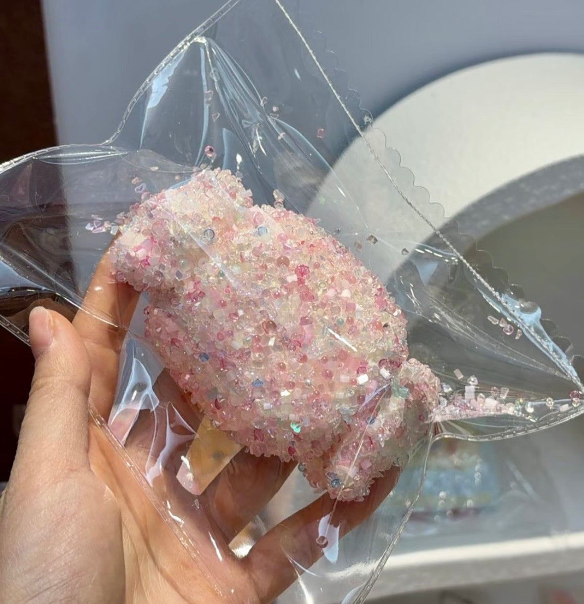 ビーズ系 桜あめ菓子 オリジナル スクイーズ 約200g PVC包装
