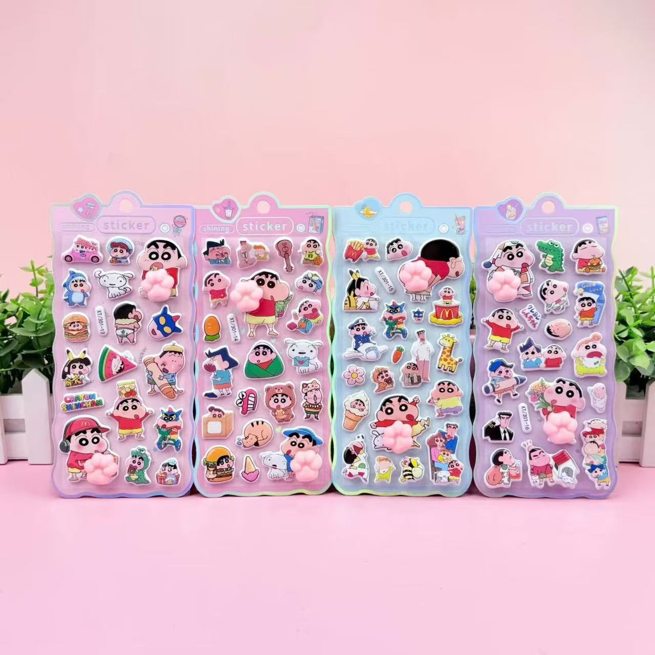 AA💖しんちゃん 猫の爪シール4種類 硬殻包装
