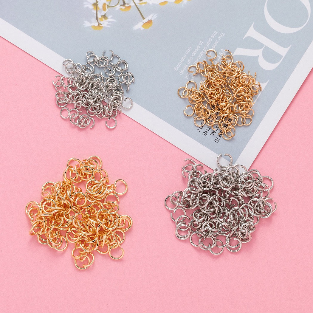 金/銀/カラフル 丸カン【1000個】4色選択可能 サイズ：1.2*8mm 約200g/1000pcs   DIY用