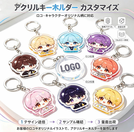 💖 Logo オリジナル アクリル吊り札 OEM MOQ：100pcs 詳細はLINEてご連絡ください。