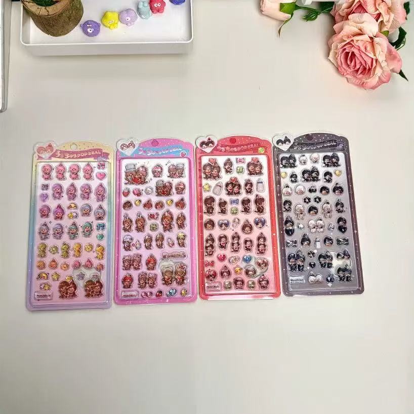 AA💖monchichi硬いシール 4種類 硬殻包装