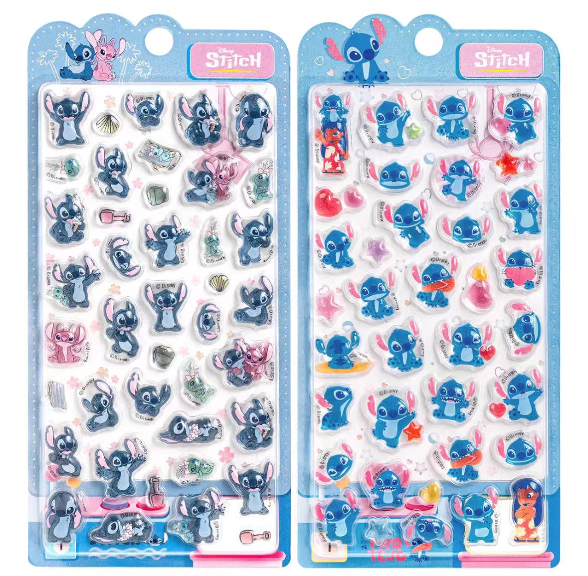 中国限定正規品💖スティッチ  硬いシール 2種類  硬殻包装