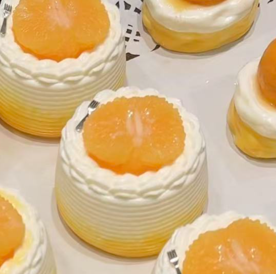 💖 P オレンジ系 ケーキ 低反発 クリーム スクイーズ   約190g PVC包装