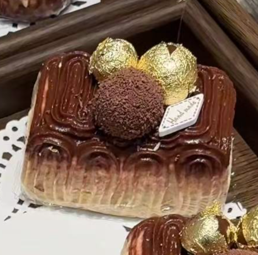 💖 P チョコレート系 四角い ケーキ 低反発 クリーム スクイーズ 約200g PVC包装