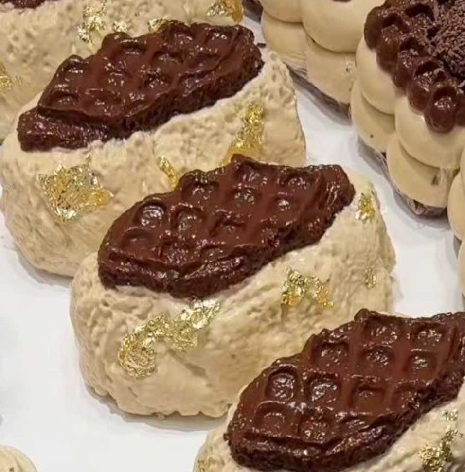 💖 P チョコレート系ワッフル低反発 クリーム スクイーズ 約190g PVC包装
