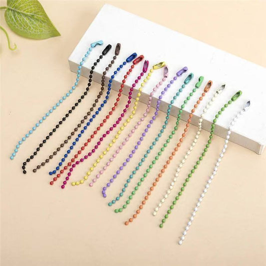 ボールチェーン【500本】  DIY必須品 19色 選択可能 合金 サイズ：12CM 約400g/500pcs