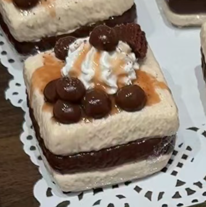 💖 P チョコレートまめ系 サンドイッチ 低反発 クリーム スクイーズ 約160g PVC包装