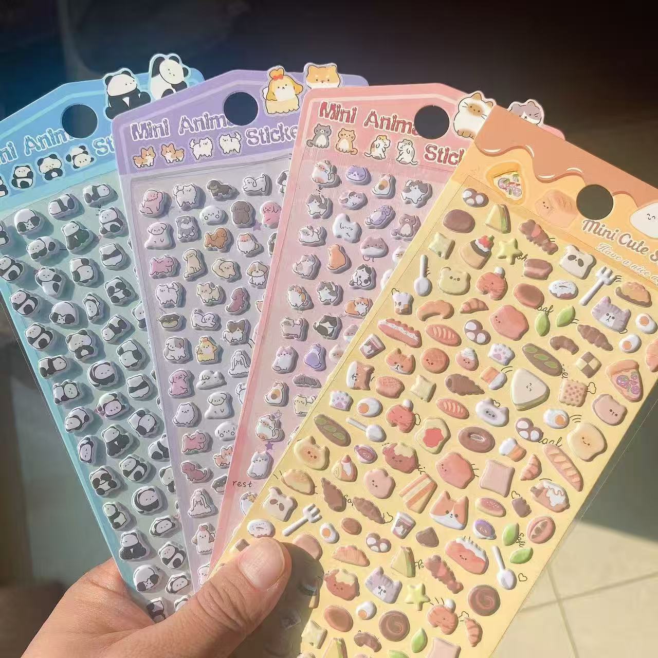 AA💖miniかわいい動物パン シール  4種類 opp包装