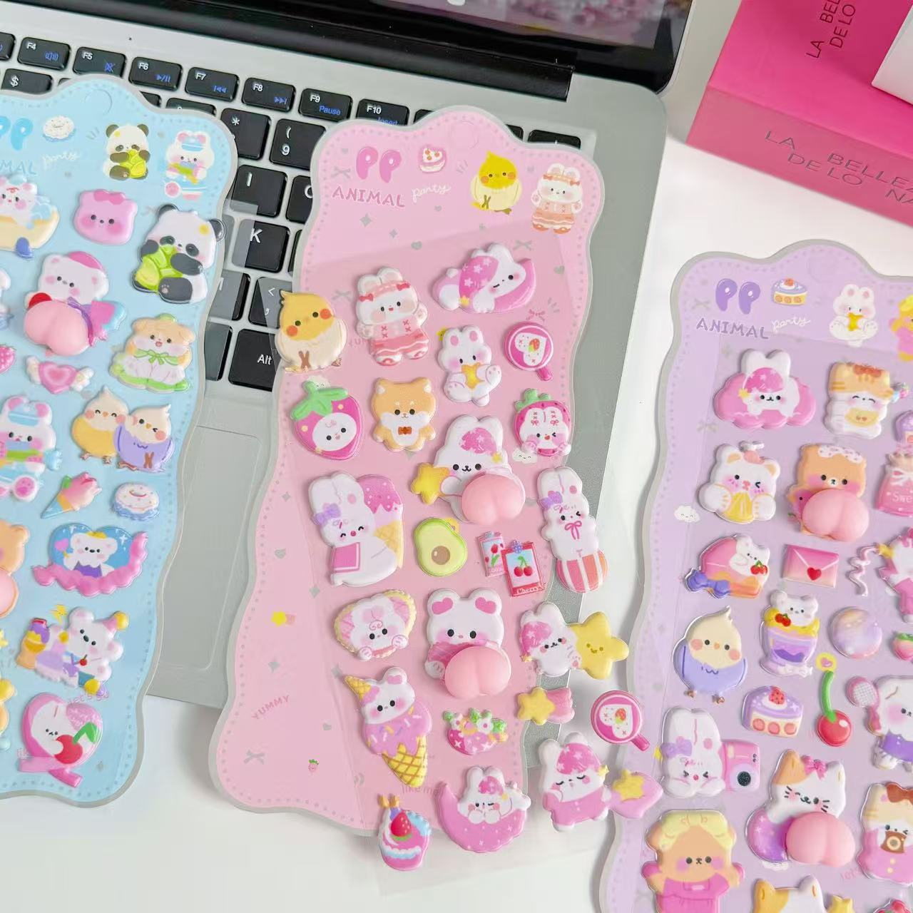 AA💖かわいい動物 お尻シール 4種類 opp包装