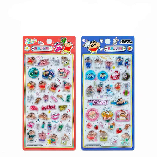 中国限定正規品💖しんちゃん 硬いシール 2種類 硬殻包装