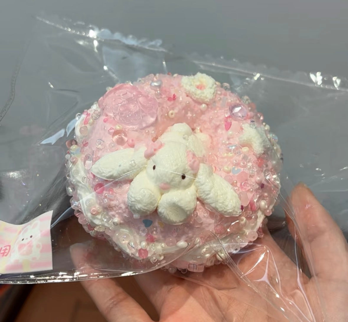 💖xixi Studioうさぎドーナツ 約260g 低反発 クリーム スクイーズ  PVC包装