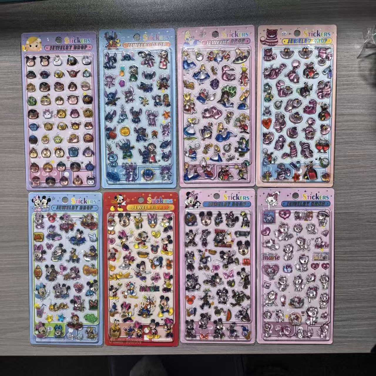 AA💞ディズニー 硬いシール 8種類 硬殻包装