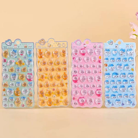 AA💖ちいかわ硬いシール4種類 硬殻包装