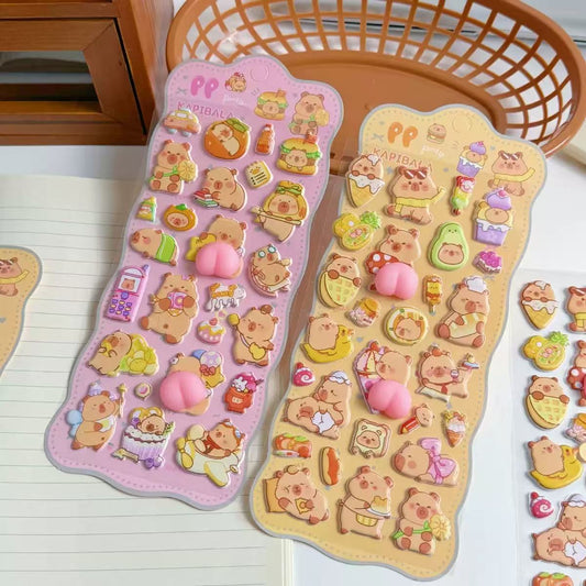 AA💖カピバラお尻シール 2種類 opp包装