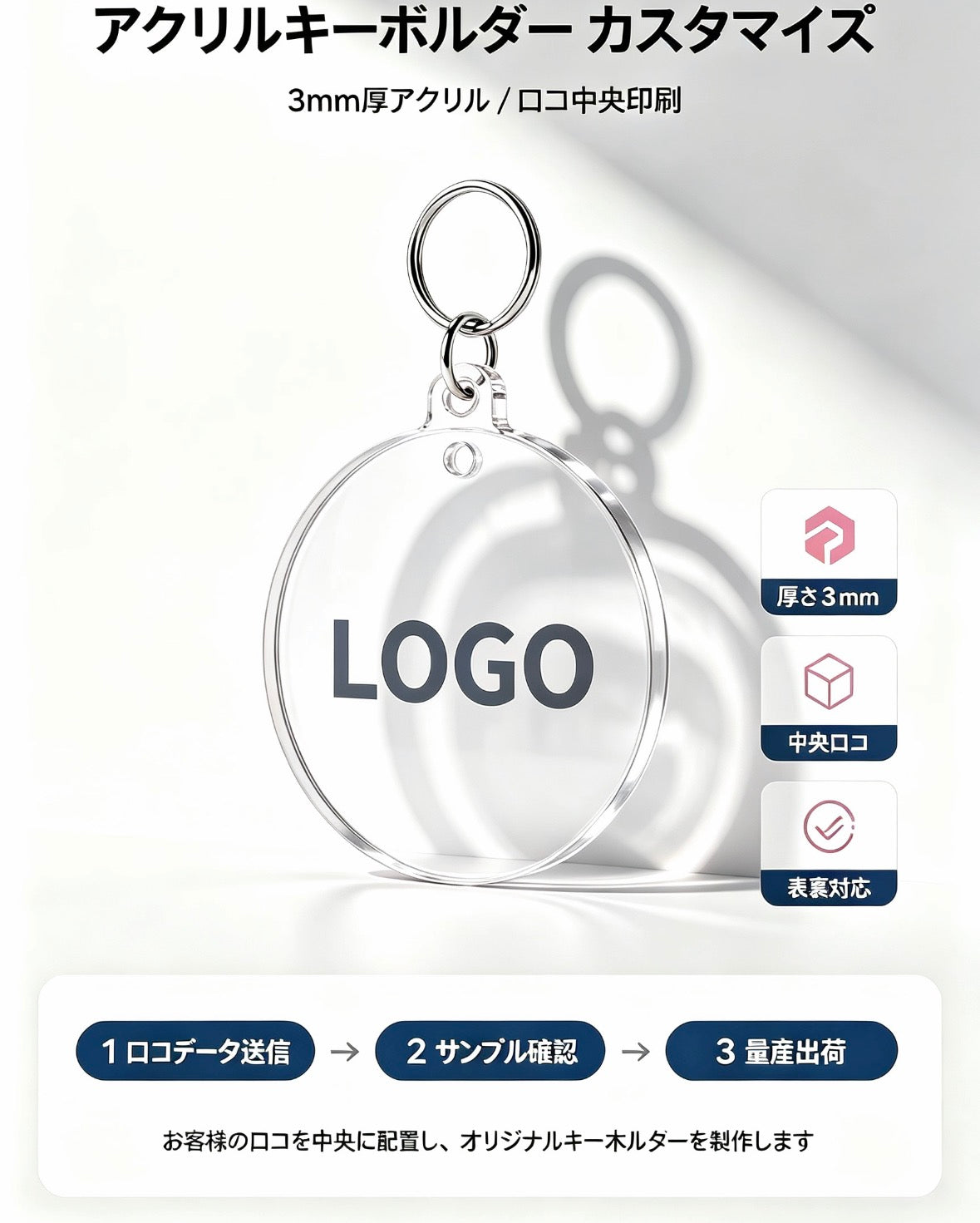 💖 Logo オリジナル アクリル吊り札 OEM MOQ：100pcs 詳細はLINEてご連絡ください。